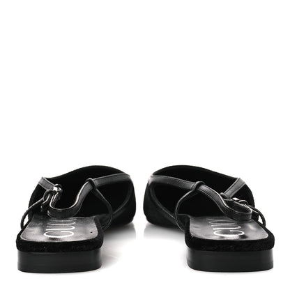 Gucci Velvet GG Monogram Slingback Ballet Flats 37.5 Black 6 of 11