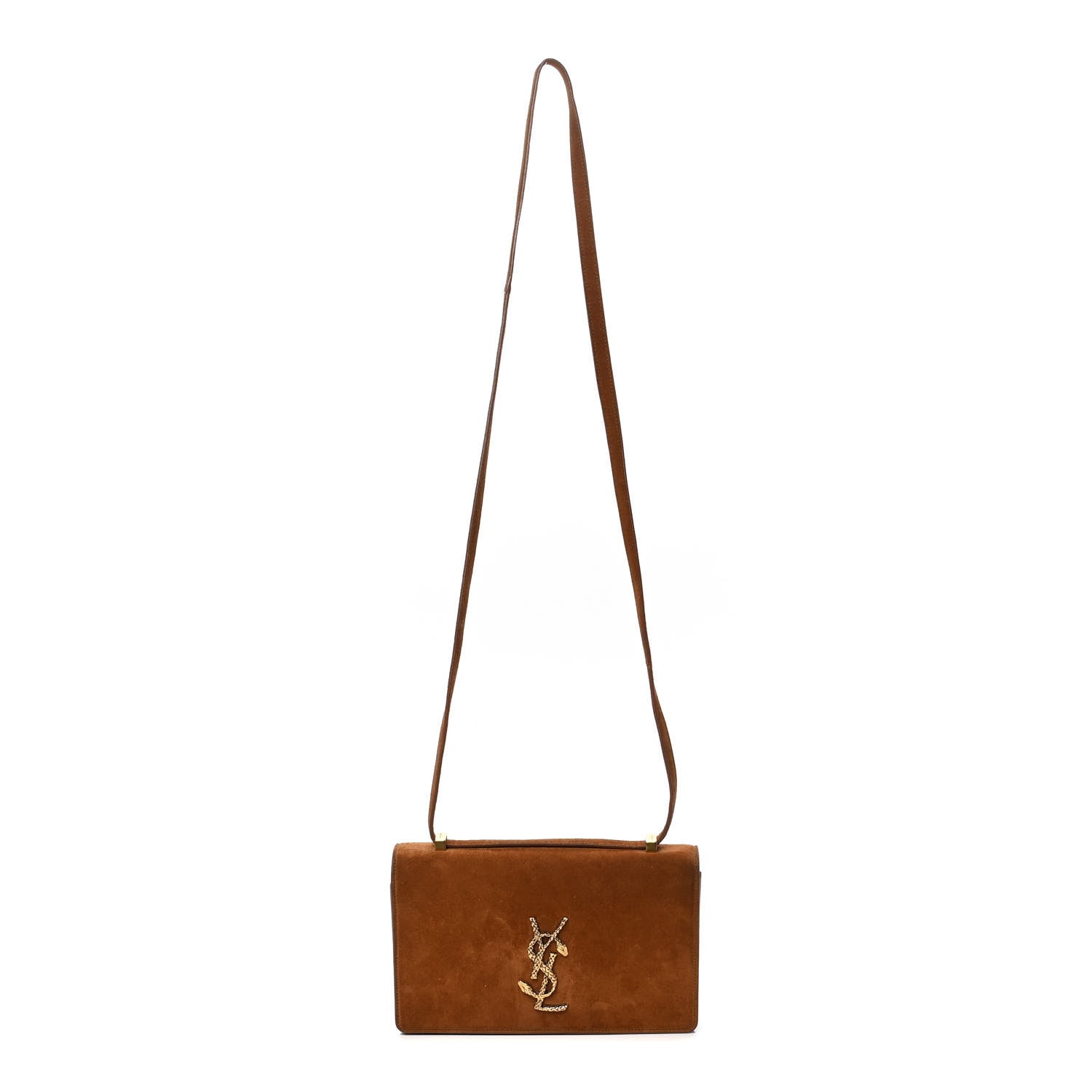 Saint Laurent Suede Small Dylan Snake Monogram Satchel Fox 1 of 5