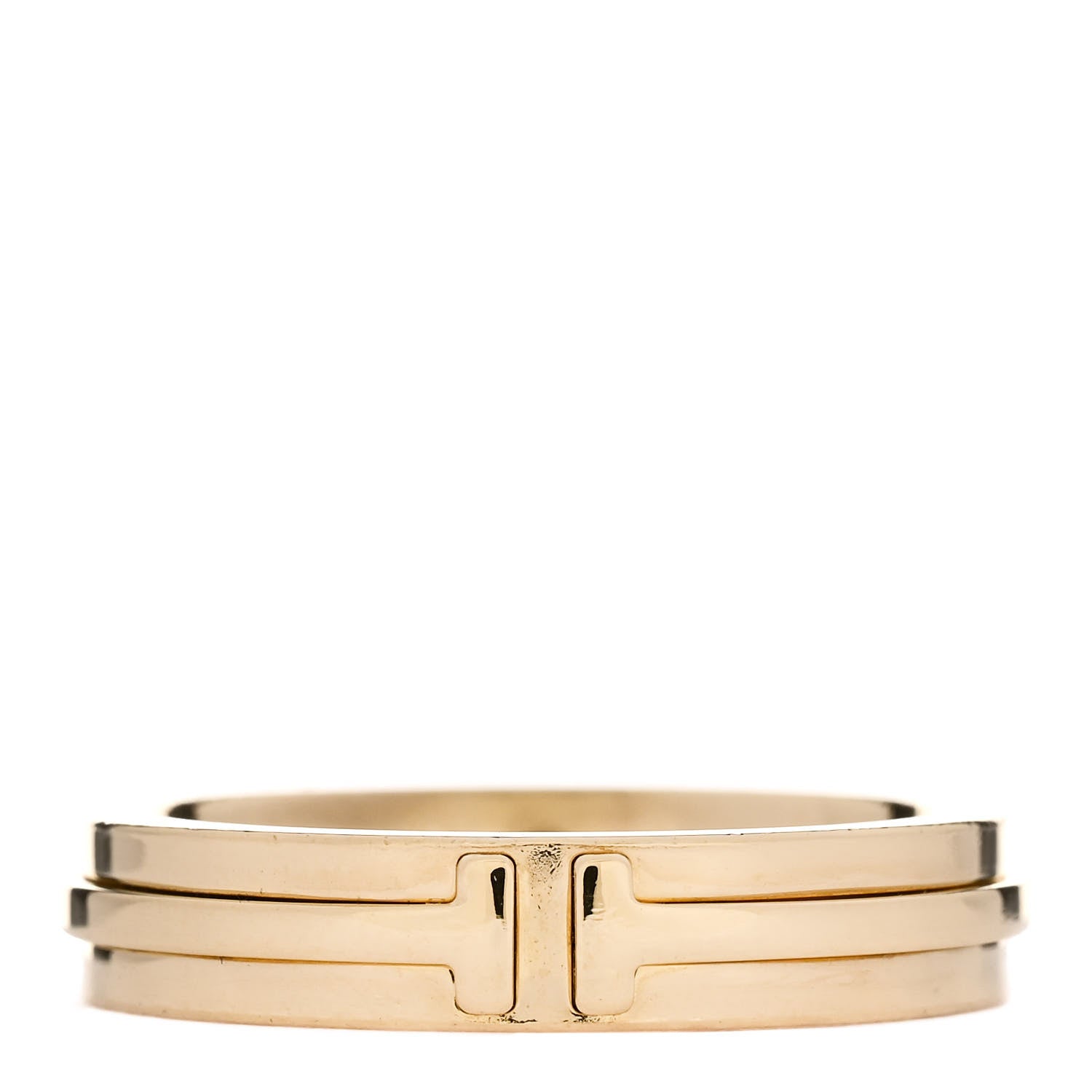 Tiffany 18K Yellow Gold T Two Narrow Ring 56 7.5 1 of 4