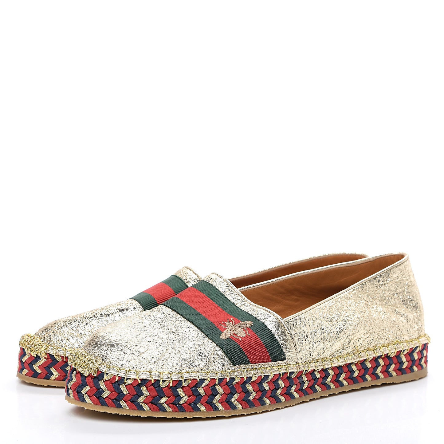 Galassia Web Bee Embroidered Espadrilles 40 Platino