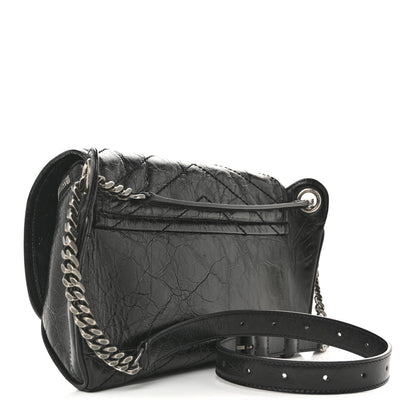 Saint Laurent Crinkled Calfskin Matelasse Monogram Niki Body Bag Black 3 of 12