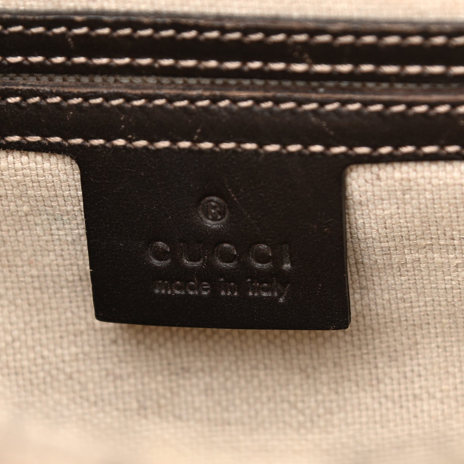Gucci GG Supreme Monogram Selleria Calfskin Small Flat Side Zip Messenger Bag Beige Ebony Cocoa Dark Chocolate 6 of 10