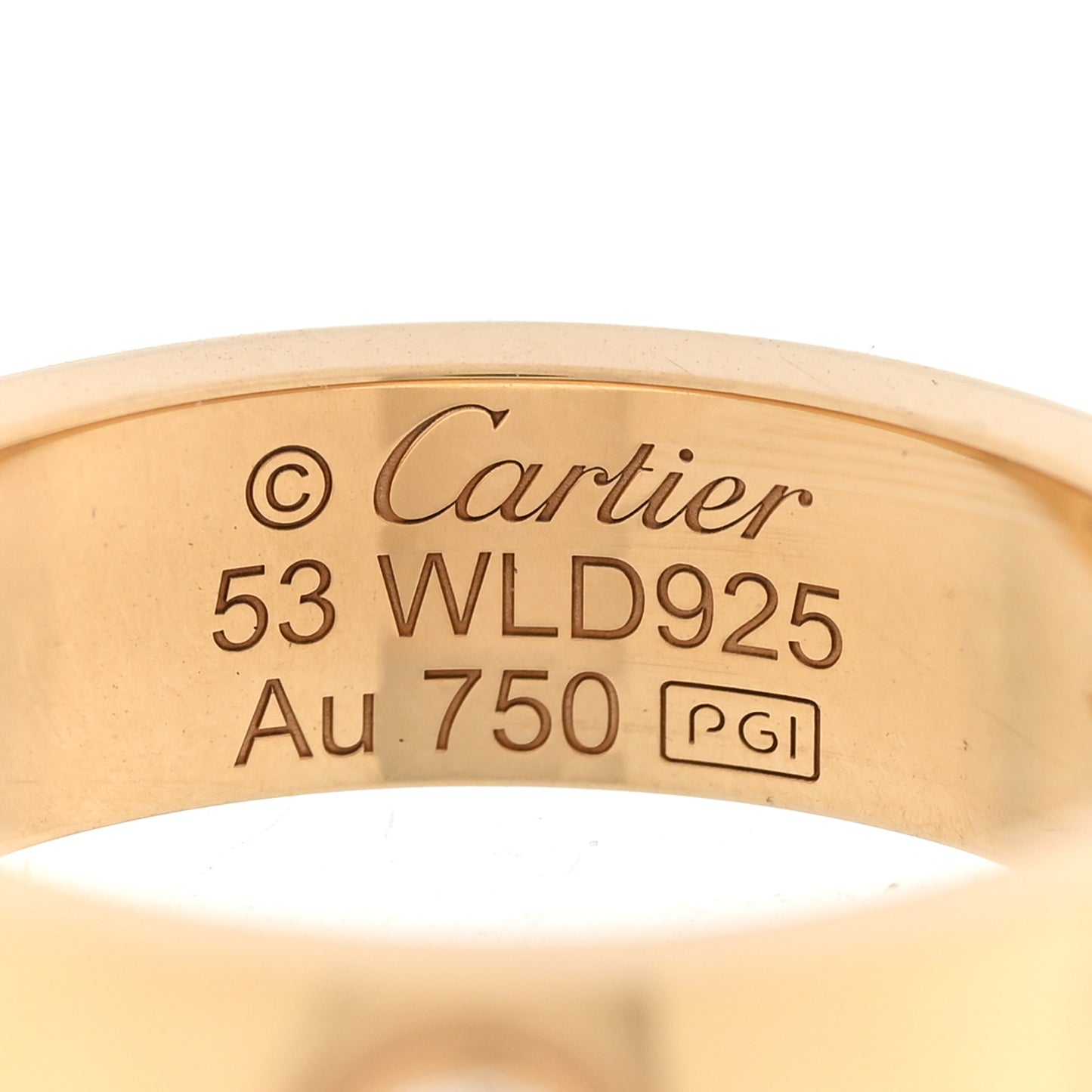 18K Yellow Gold 3 Diamond 5.5mm LOVE Ring 53 6.5