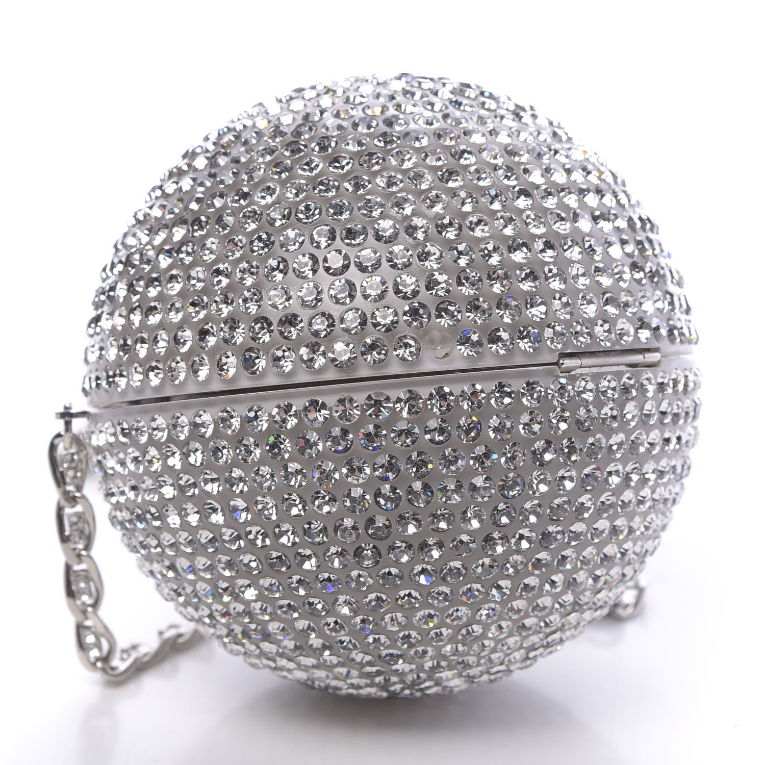 Chanel Plexiglass Strass CC Round Minaudiere Clutch Silver 4 of 16