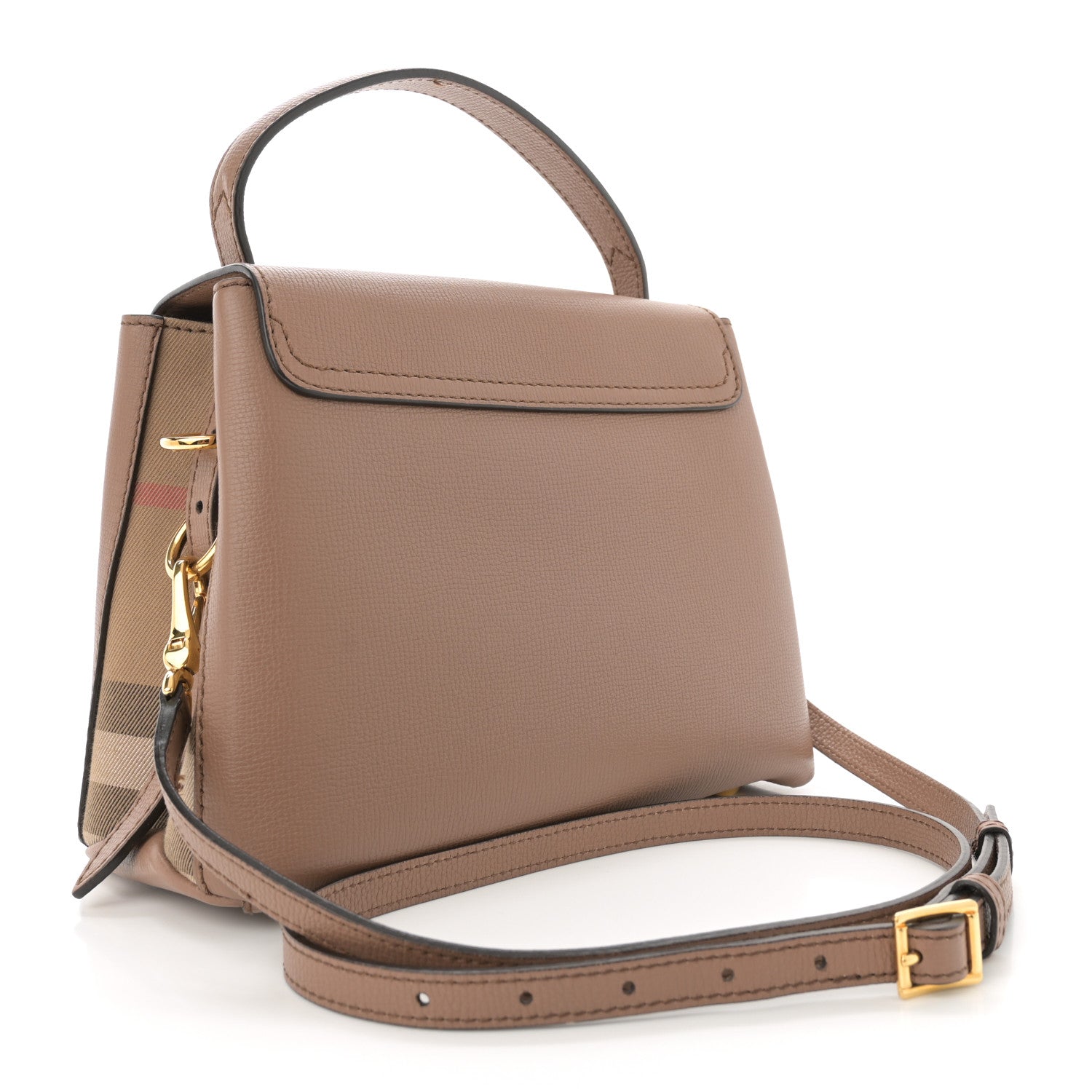 Burberry Derby Calfskin House Check Small Camberley Dark Sand 3 of 11