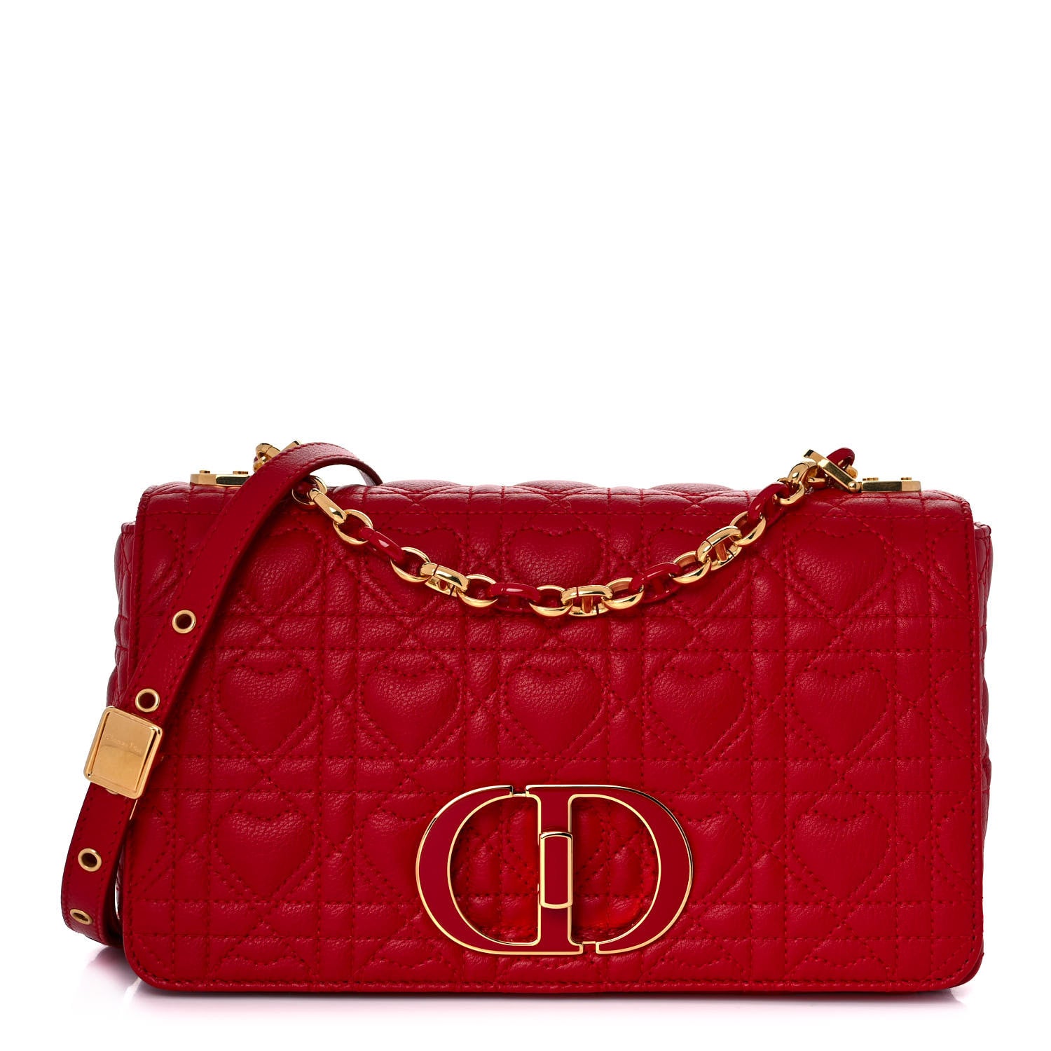 Christian Dior Calfskin Cannage Dioramour Caro Bag Bright Red 1 of 11