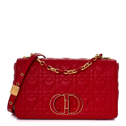Christian Dior Calfskin Cannage Dioramour Caro Bag Bright Red 1 of 11