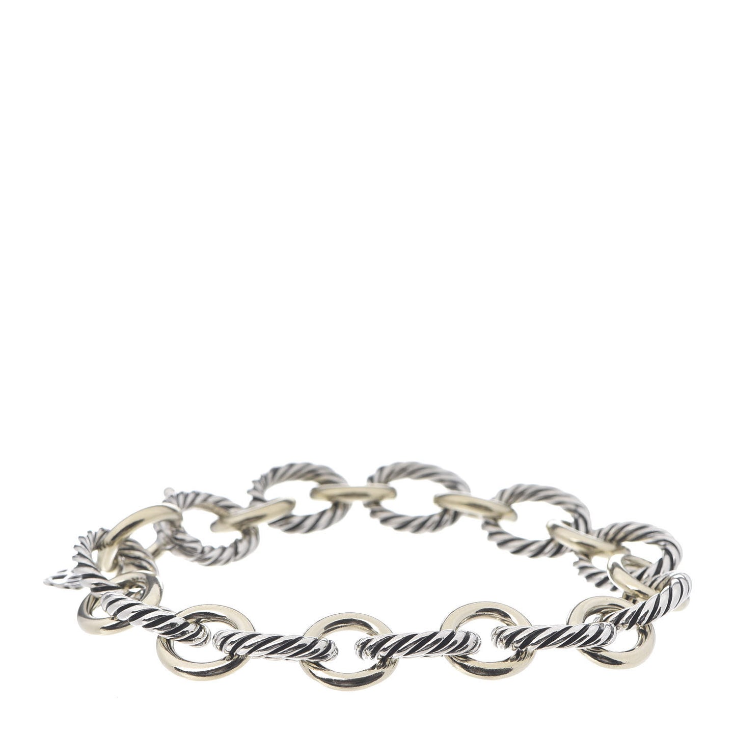 Sterling Silver 18K Yellow Gold 12mm Large Oval Link Bracelet