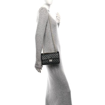 Chanel Aged Calfskin Chevron Quilted 2.55 Reissue Mini Flap Black 2 of 11