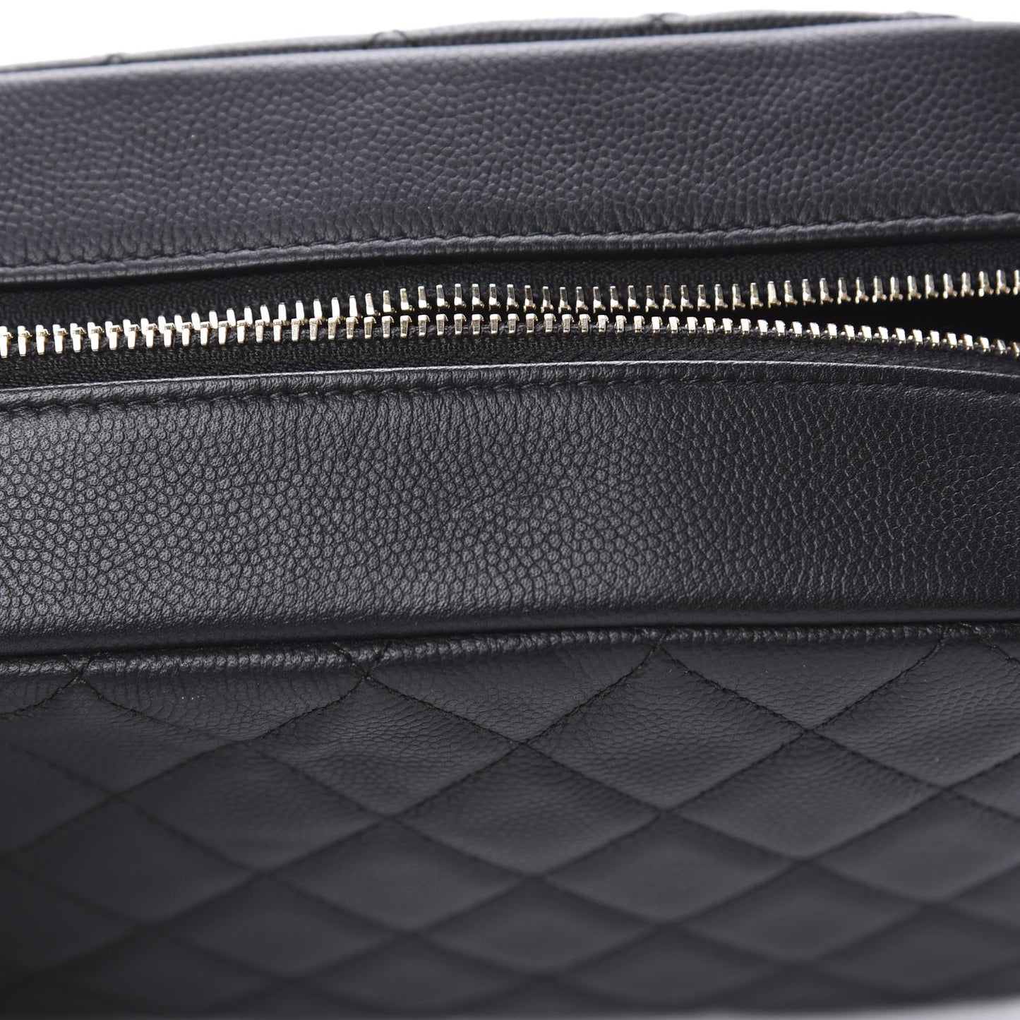 Caviar Quilted Curvy Pouch Cosmetic Case Black