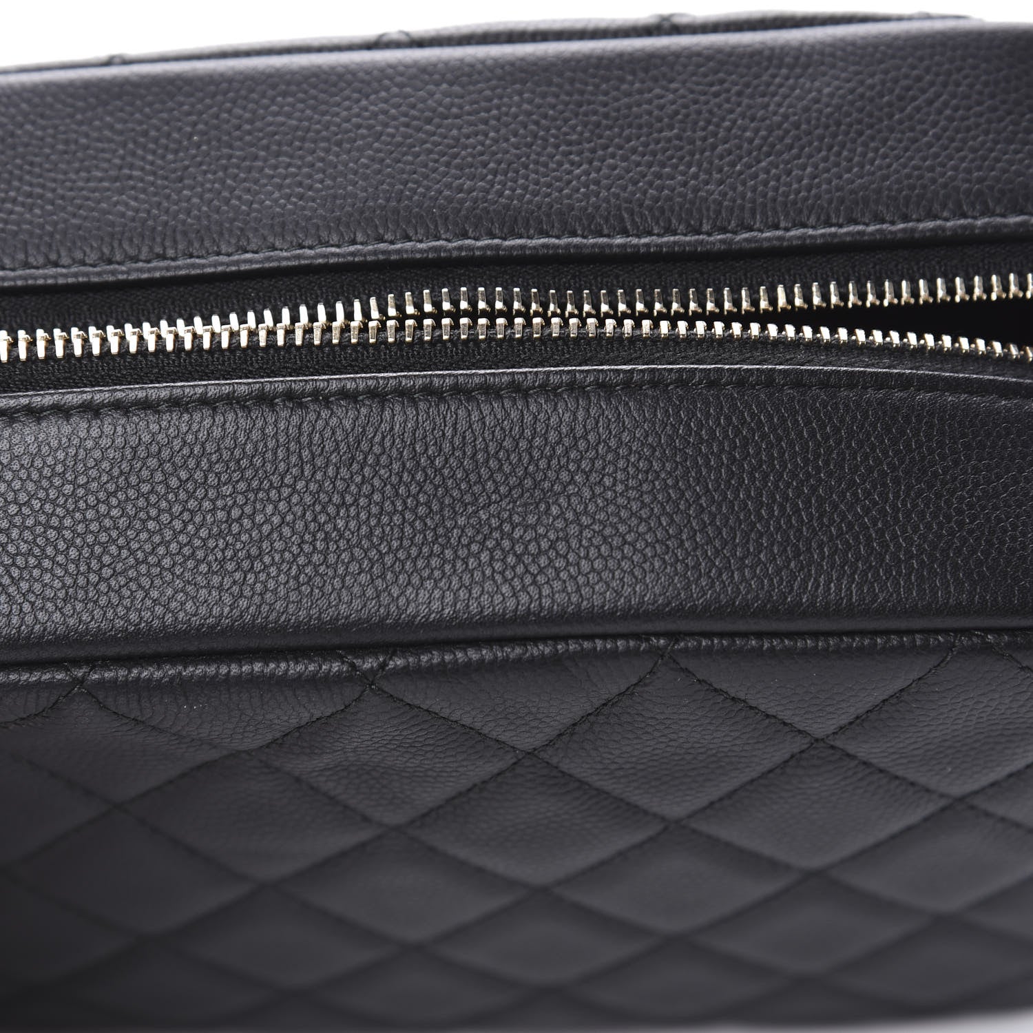 Chanel Caviar Quilted Curvy Pouch Cosmetic Case Black 7 of 8