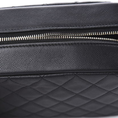 Chanel Caviar Quilted Curvy Pouch Cosmetic Case Black 7 of 8