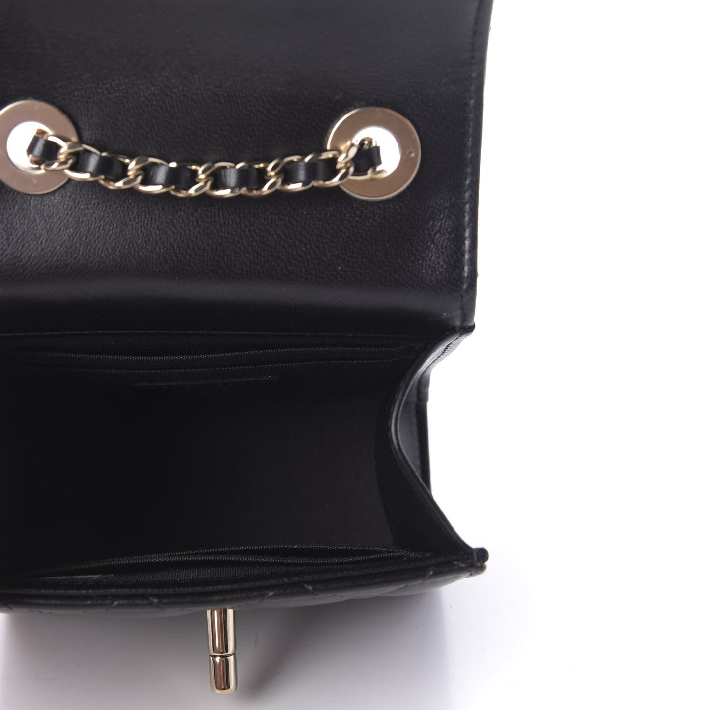 Lambskin Quilted Mini Trendy CC Chain Wallet Black