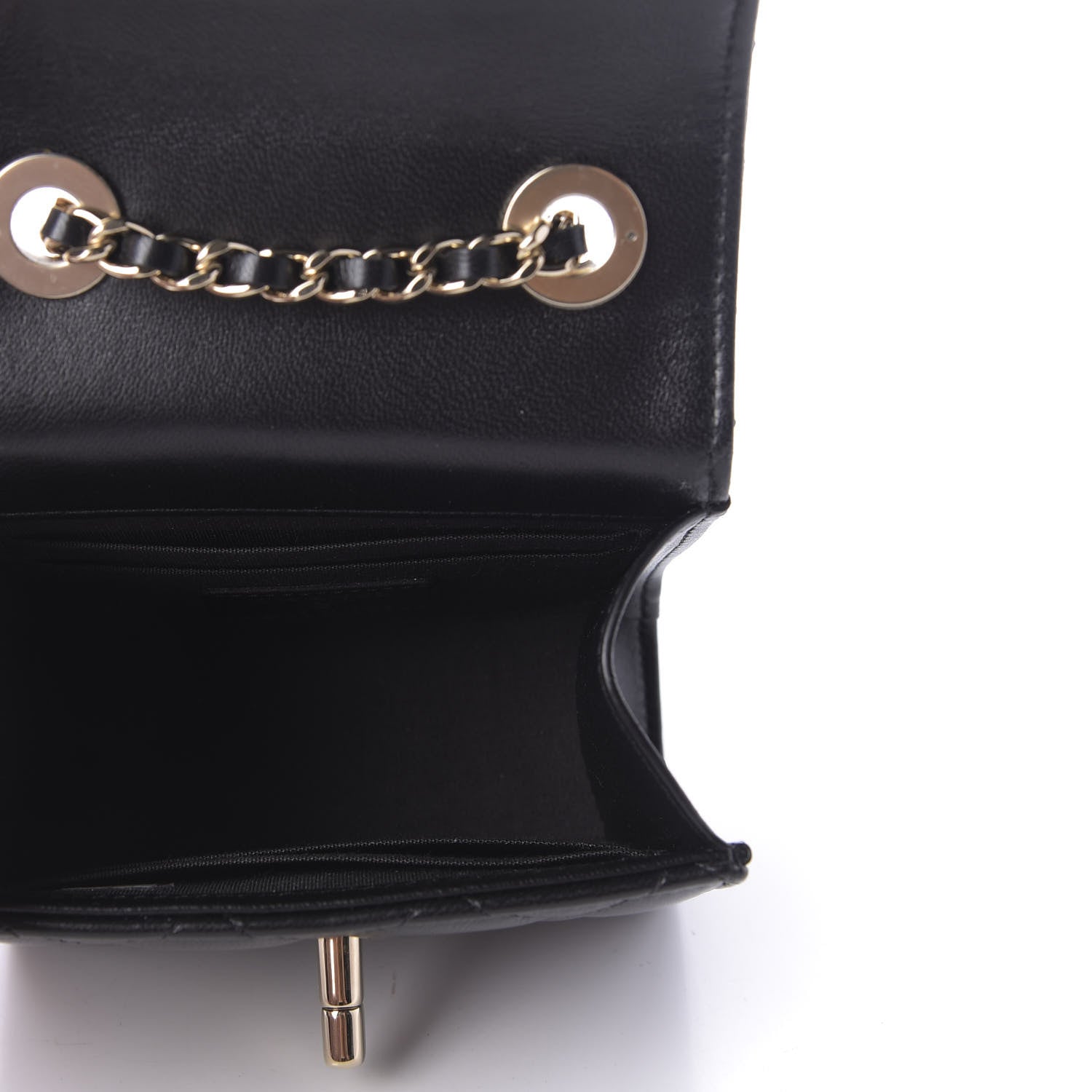 Chanel Lambskin Quilted Mini Trendy CC Chain Wallet Black 5 of 10