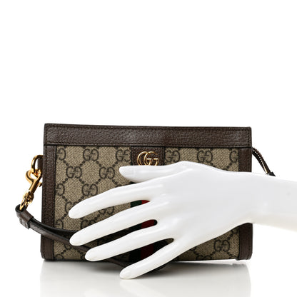 Gucci GG Supreme Monogram Web Ophidia Wristlet Brown 2 of 7