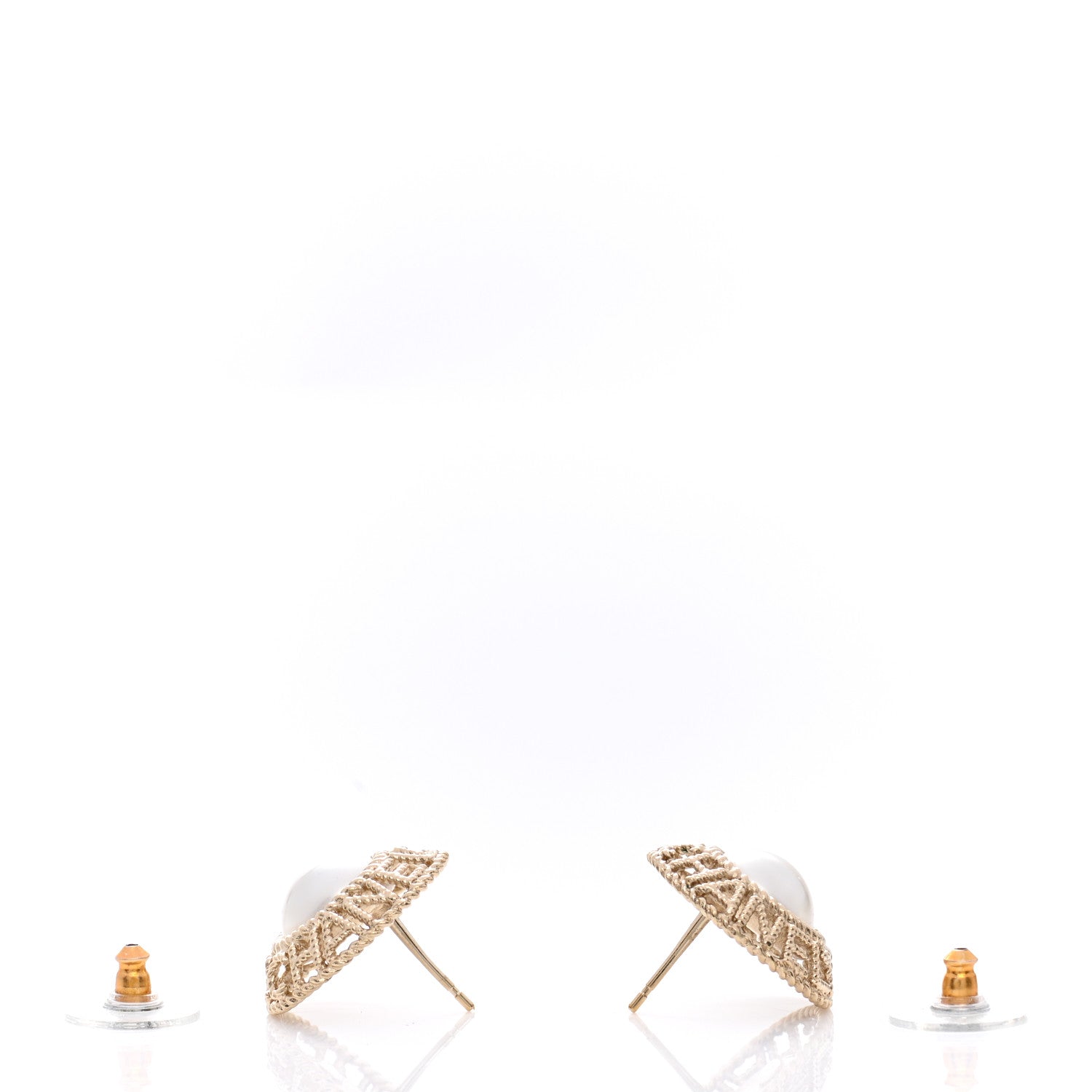 Chanel Pearl CC Round Rope Logo Earrings Gold 8 of 14