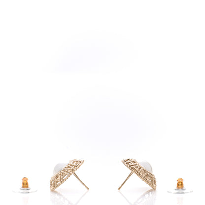 Chanel Pearl CC Round Rope Logo Earrings Gold 8 of 14