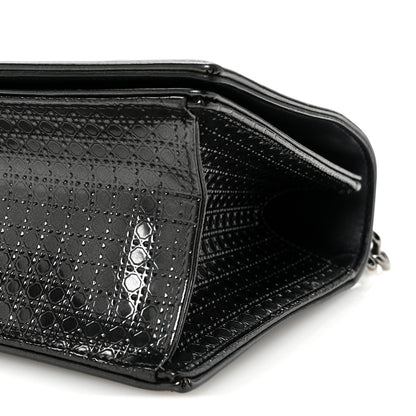 Christian Dior Metallic Patent Micro-Cannage Medium Diorama Flap Bag Onyx Black 9 of 9
