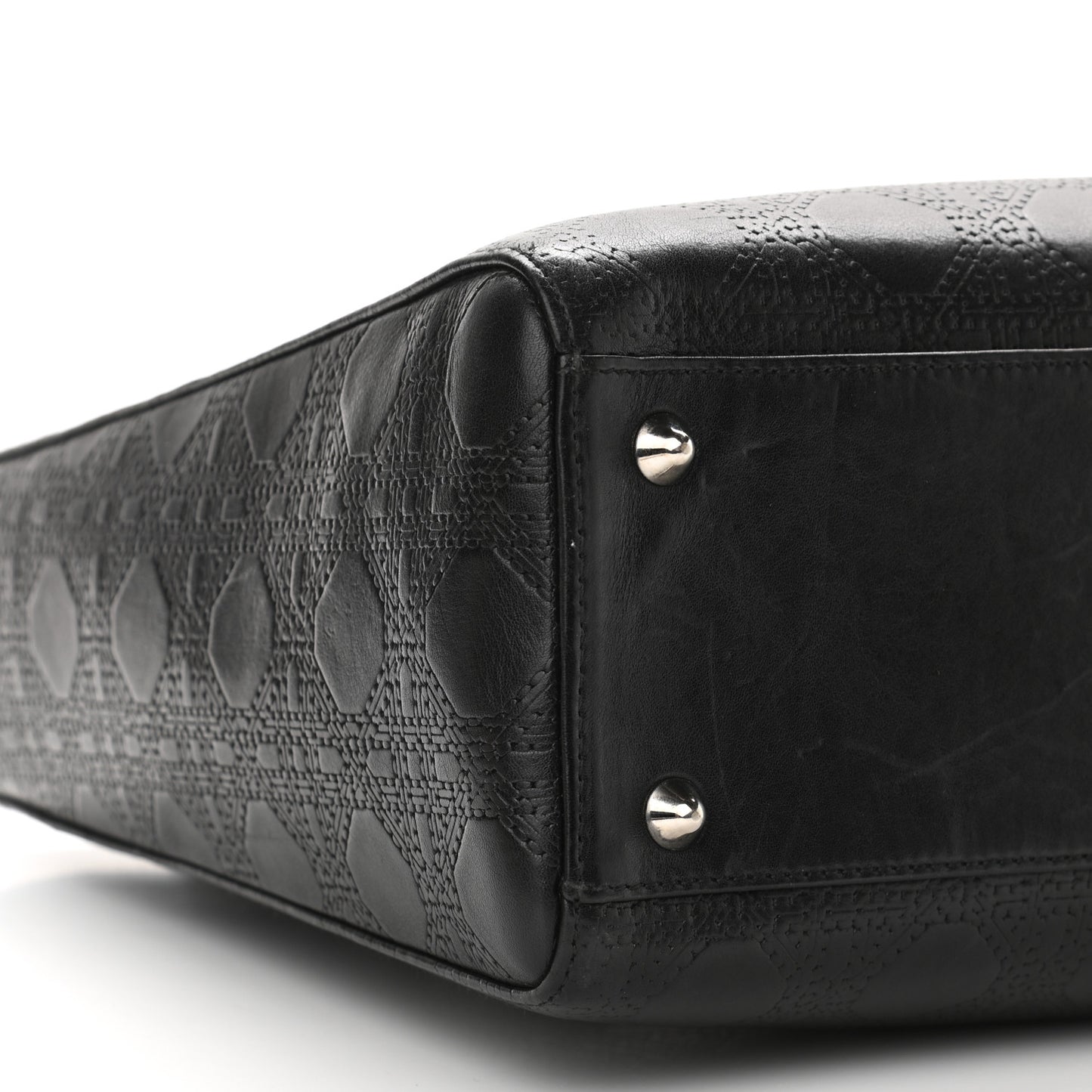 Lambskin Embossed Cannage Large Lady Dior Black