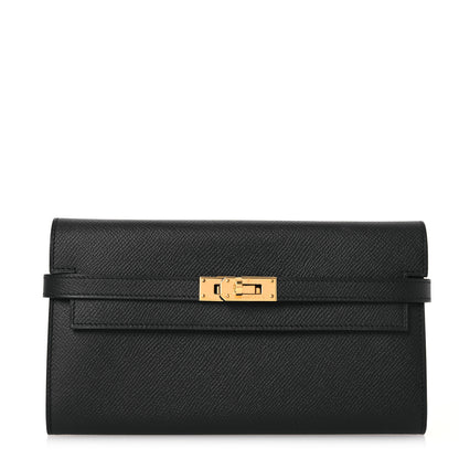 Hermes Epsom Kelly Longue Wallet Black 1 of 15