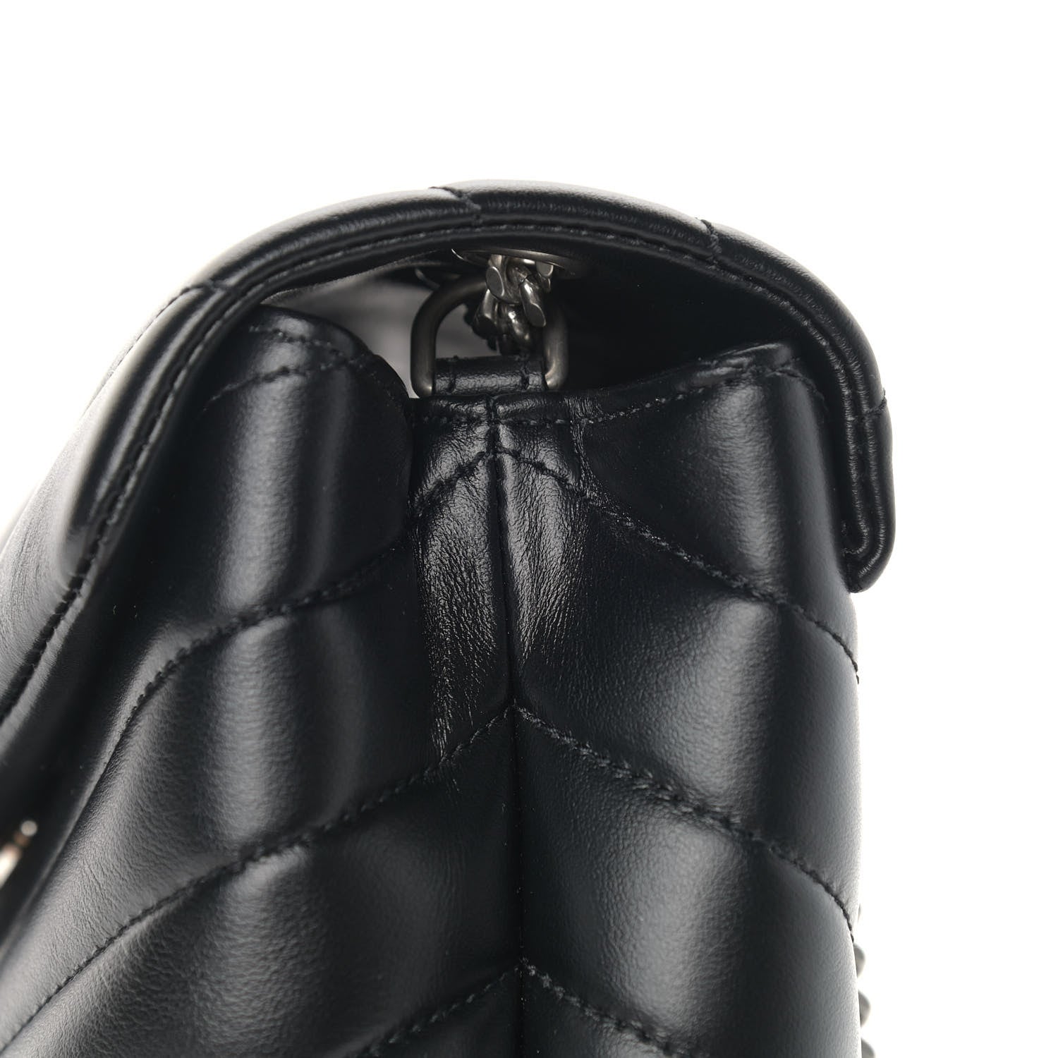 Saint Laurent Calfskin Y Quilted Monogram Small Loulou Chain Satchel Black 11 of 13
