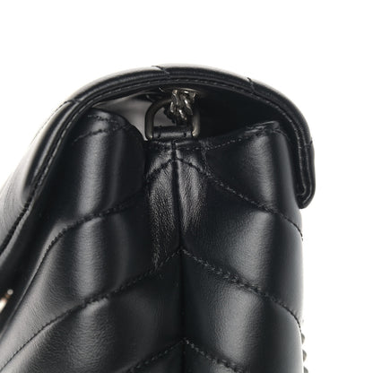 Saint Laurent Calfskin Y Quilted Monogram Small Loulou Chain Satchel Black 11 of 13