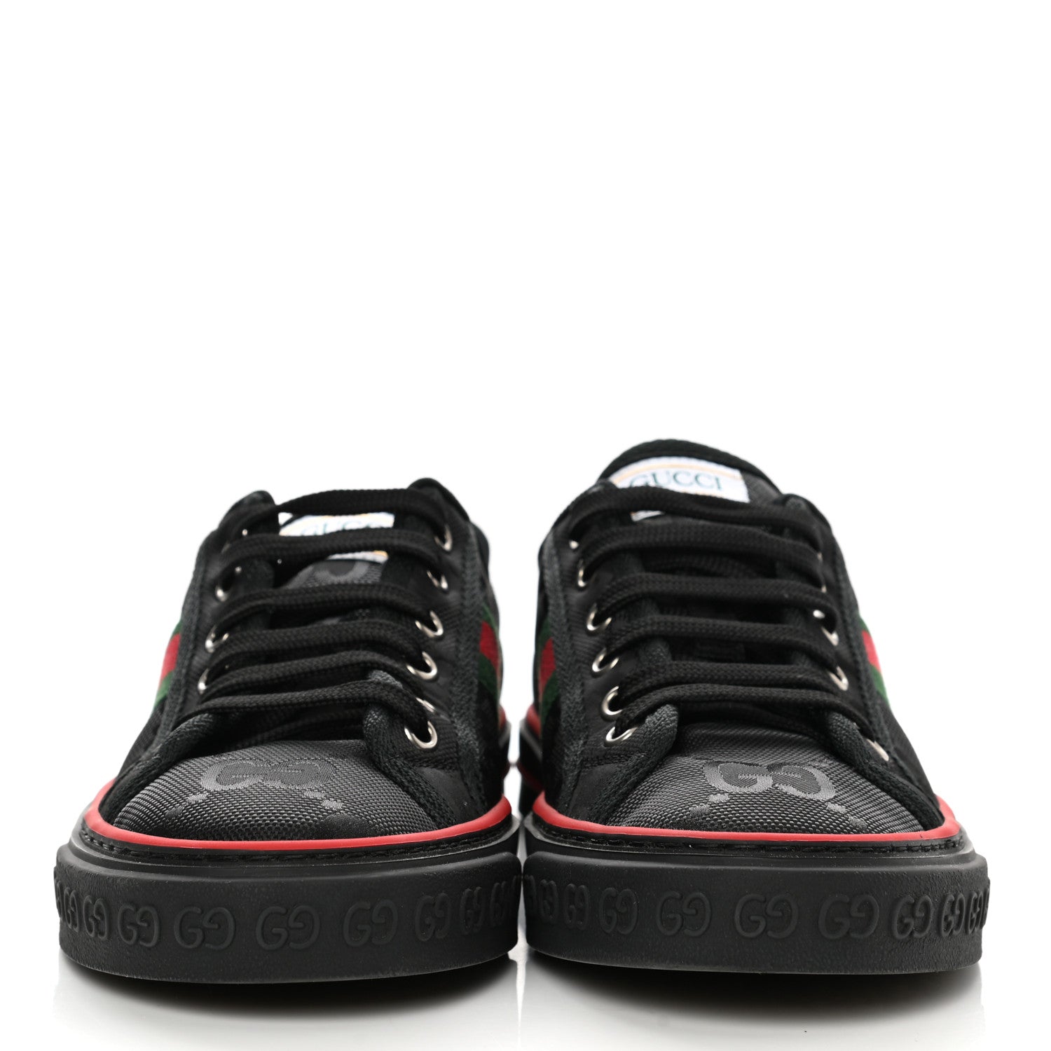 Gucci Econyl Nylon Web Monogram Off The Grid Womens 1977 Tennis Sneakers 38 Black 2 of 9