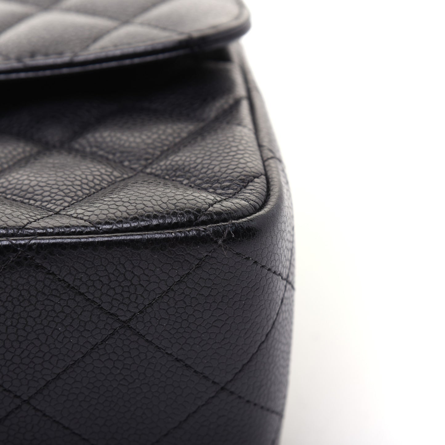 Caviar Quilted Jumbo Double Flap Black