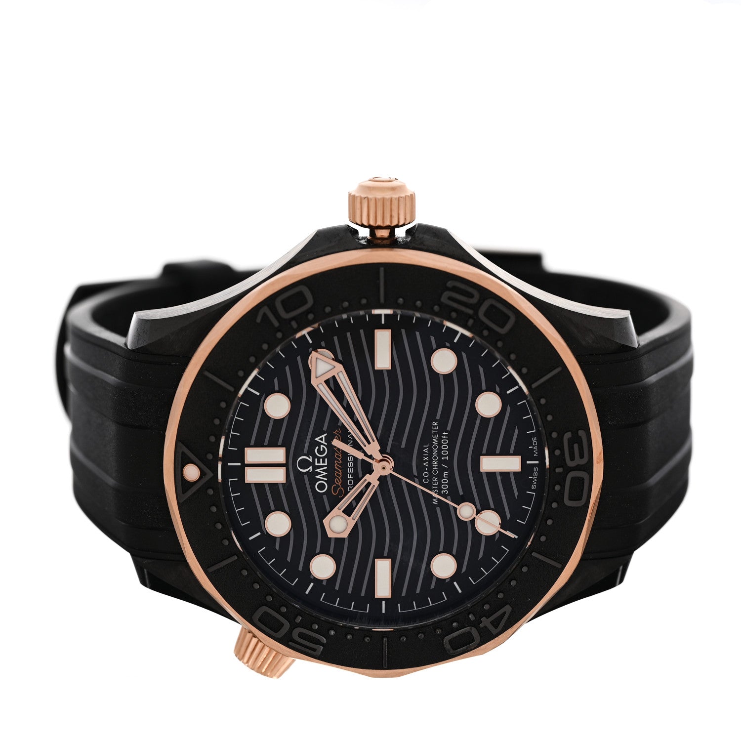 Omega Ceramic 18K Sedna Gold Rubber 43.5mm Seamaster Diver 300M Co-Axial Master Automatic Watch Black 210.62.44.20.01.001 2 of 5
