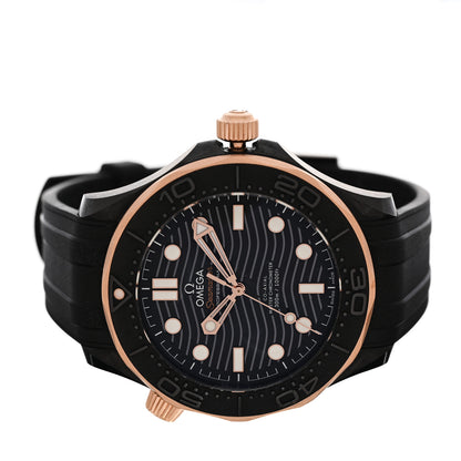 Omega Ceramic 18K Sedna Gold Rubber 43.5mm Seamaster Diver 300M Co-Axial Master Automatic Watch Black 210.62.44.20.01.001 2 of 5