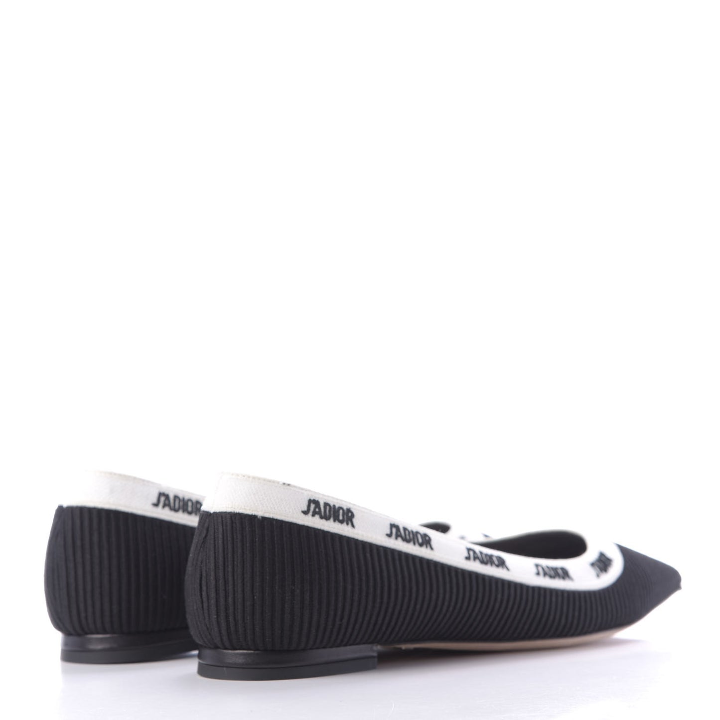 Fabric Ribbon Embroidered J'Adior Ballet Flats 39.5 Black