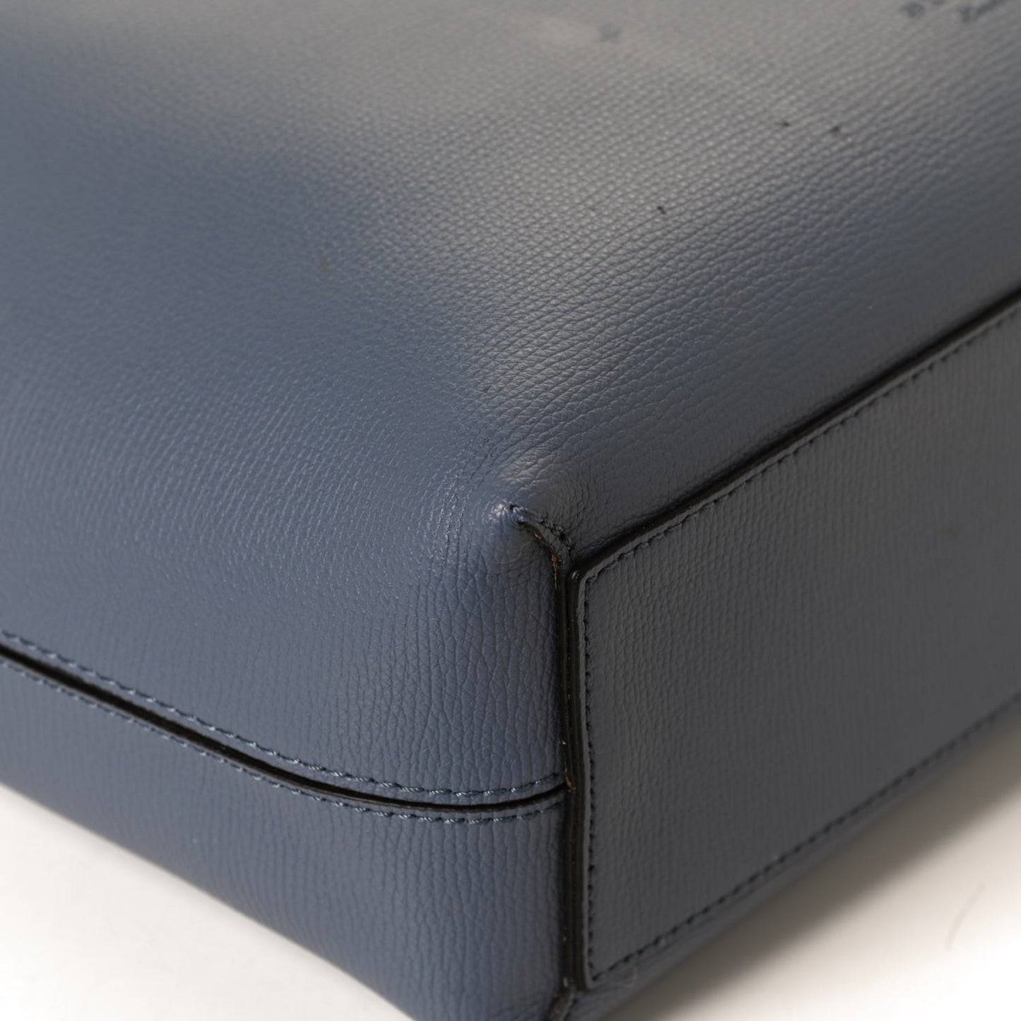 Calfskin Haymarket Check Small Reversible Tote Slate Blue