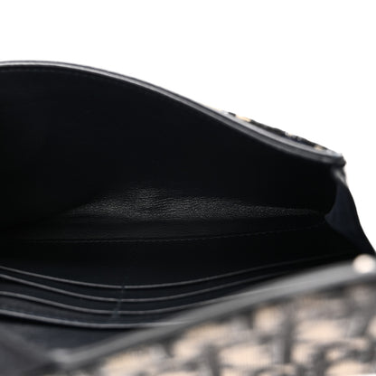 Christian Dior Oblique Saddle Chain Long Wallet Blue 6 of 8