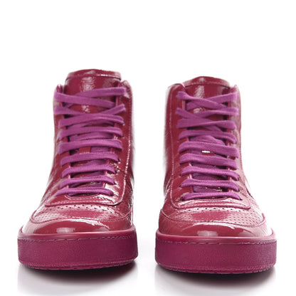 Gucci Soft Patent Womens High Top Sneakers 35.5 Fuchsia 2 of 9
