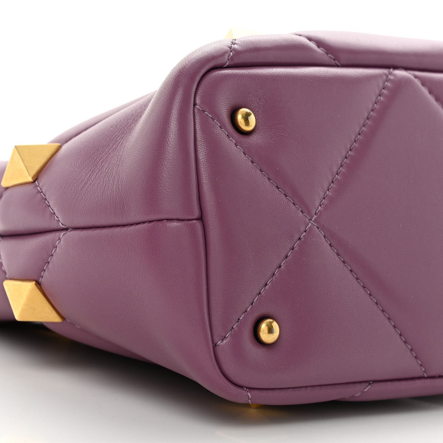 Valentino Garavani Nappa Small Roman Stud The Handle Bag Prune 9 of 9