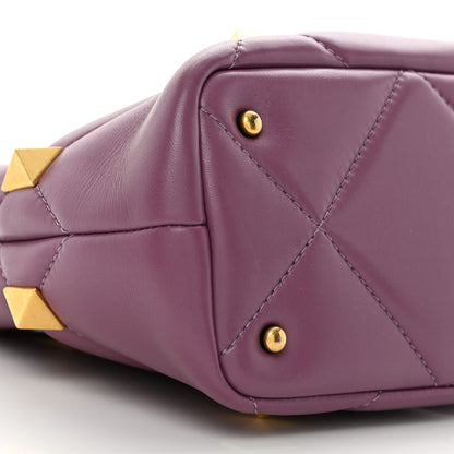 Valentino Garavani Nappa Small Roman Stud The Handle Bag Prune 9 of 9