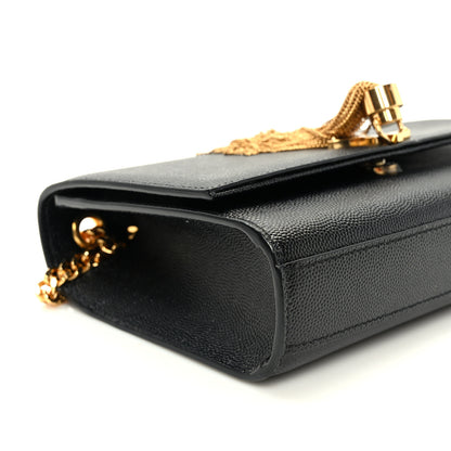 Saint Laurent Grain De Poudre Small Classic Monogram Kate Tassel Satchel Black 8 of 9