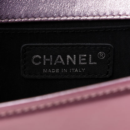 Chanel Metallic Patent Calfskin Quilted Small Boy Flap Pink 8 of 15