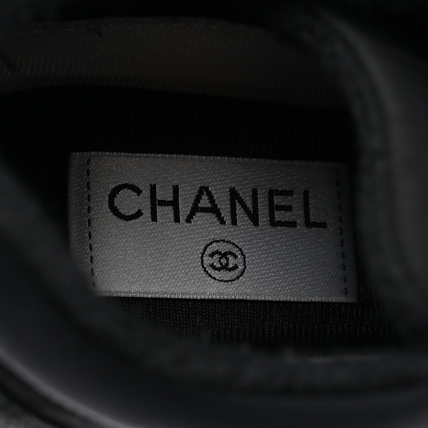 Chanel Fabric Calfskin Suede CC Sneakers 38 Black 6 of 8