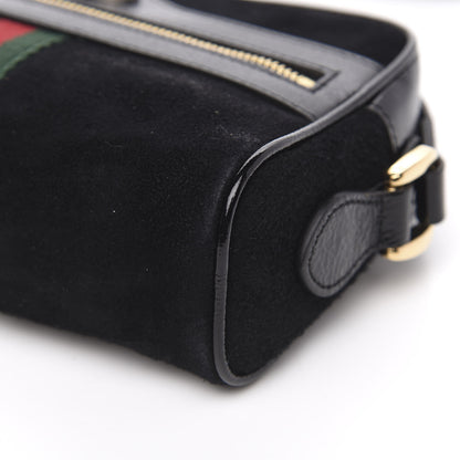 Gucci Suede Patent Web Mini Ophidia Shoulder Bag Black 9 of 10