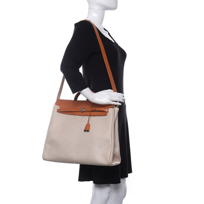 Hermes Toile Vache Calfskin Herbag 39 MM Natural 2 of 12