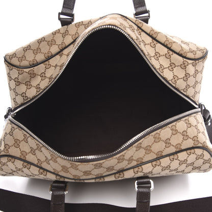 Gucci Monogram Dollar Calfskin Boston Duffle Bag Beige Ebony Testa di Moro Marrone Scuro 4 of 8
