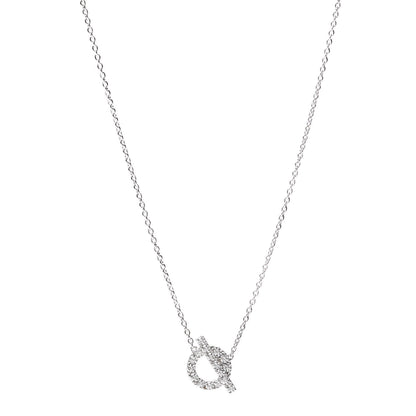 Hermes 18K White Gold Diamond Finesse Pendant Necklace 1 of 6