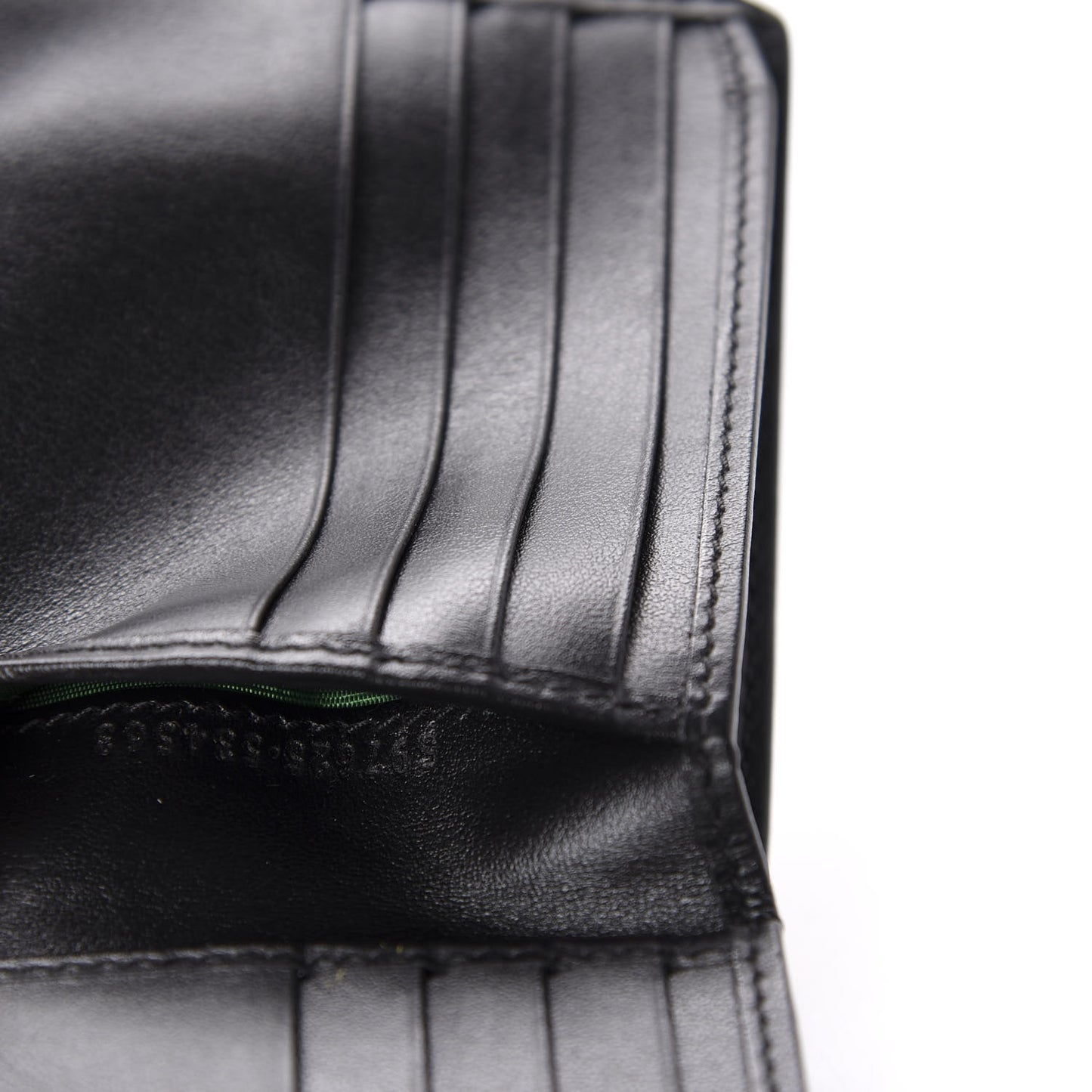 Calfskin G Rhombus Quilted Bi-Fold Wallet Black