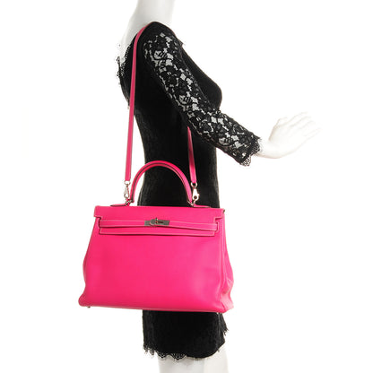 Hermes Epsom Kelly Retourne 35 Rose Tyrien Rubis 2 of 23