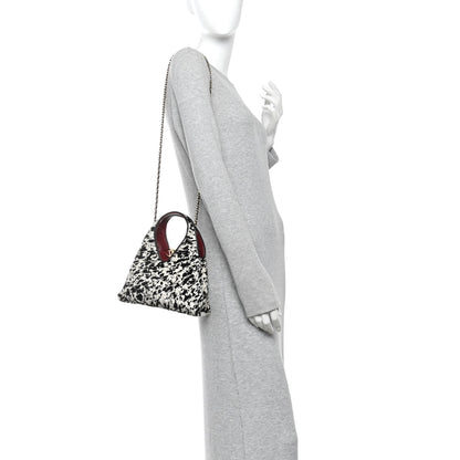 Chanel Pony Hair Printed Chic Lady Small Shopping Tote White Black 2 of 10