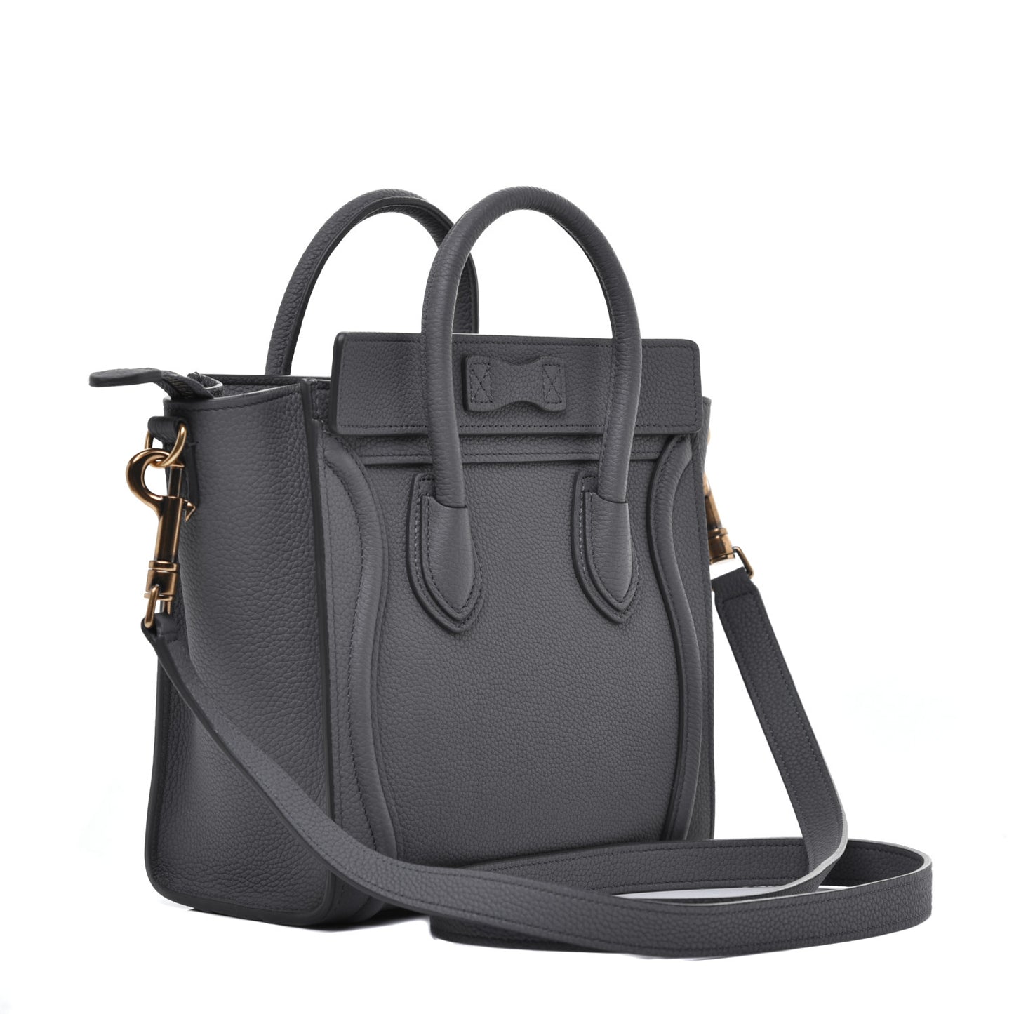 Baby Drummed Calfskin Nano Luggage Kohl