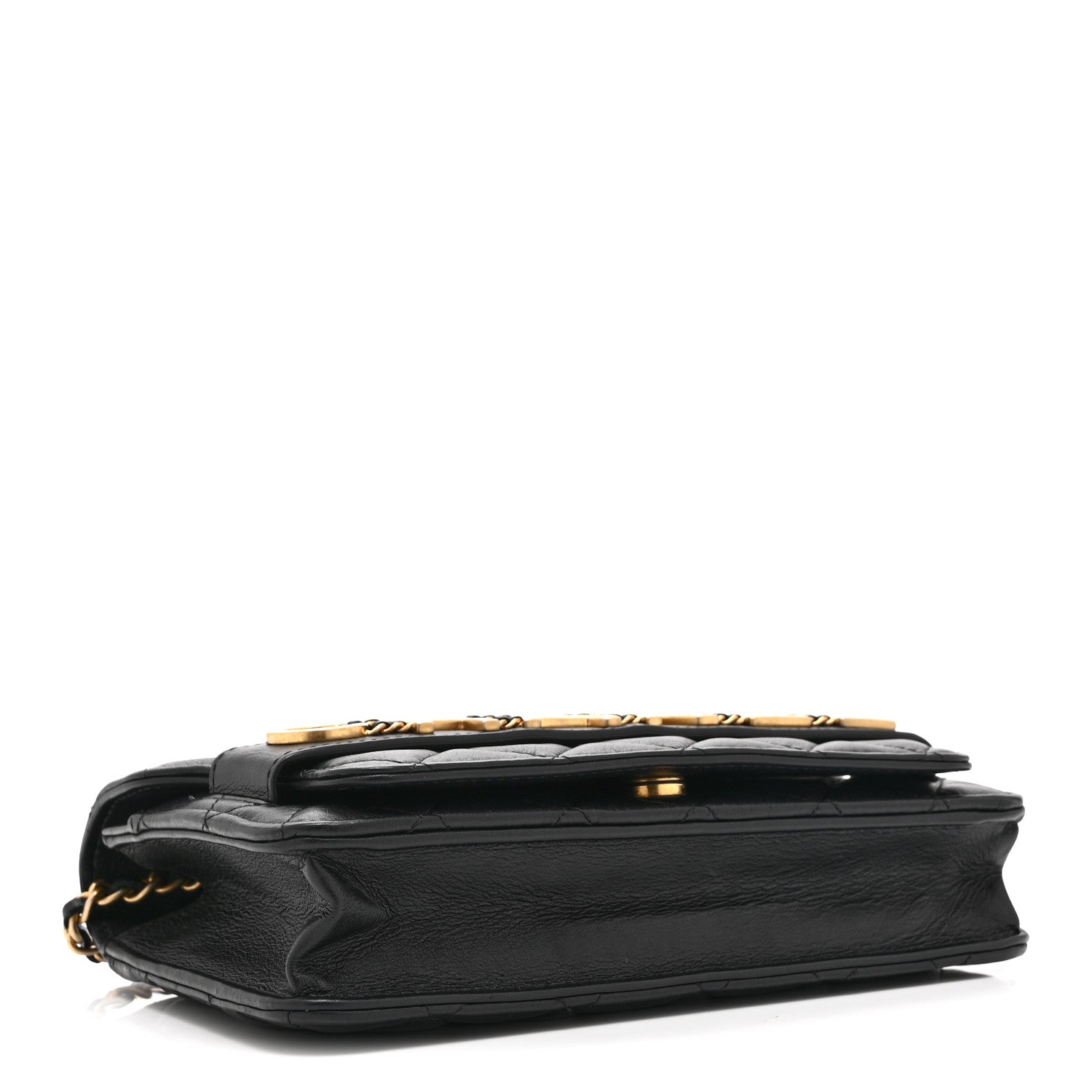 Chanel Calfskin Quilted Enchained Wallet On Chain WOC Black 4 of 10