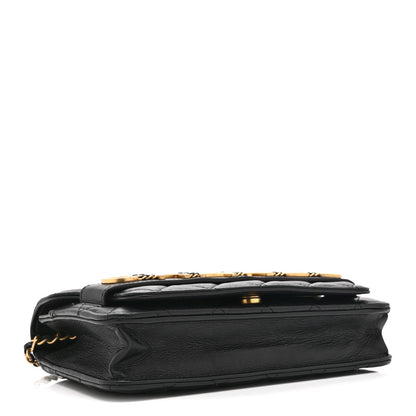 Chanel Calfskin Quilted Enchained Wallet On Chain WOC Black 4 of 10