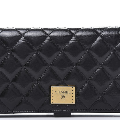 Chanel Glazed Calfskin Quilted Long Wallet With Handle Black 12 of 13